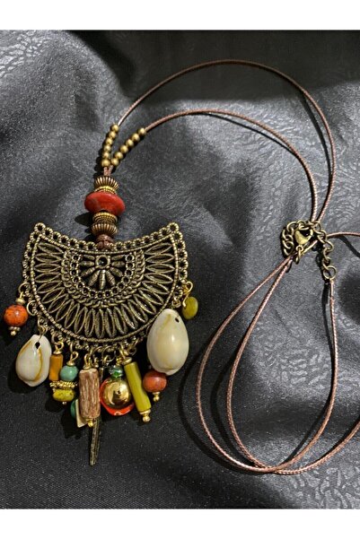 azra takı tasarım El Yapımı, Tazı Boncuklu Etnik Otantik Uzun Kadın Kolye