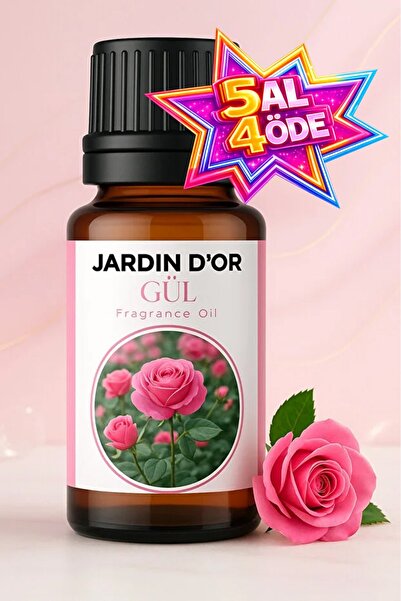 JARDIN D'OR Gül Esansiyel Uçucu Koku Yağı Buhurdanlık Yağı Difüzör Esansı Ort...