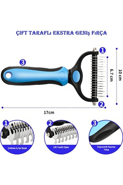 Genel Markalar Kedi Köpek Tarağı Tüy Topak Açıcı Çift Taraflı Metal Dişli Evcil Hayvan Bakım Fırçası Tarağ