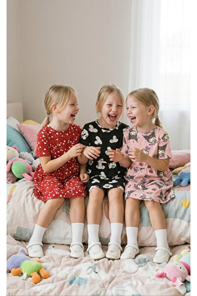 DFN Kids Καλοκαιρινό φόρεμα για κορίτσια 3,4,5,6,7,8 ετών 3 σετ