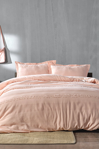 Doqu Home طقم غطاء لحاف فردي كارلا - خوخي