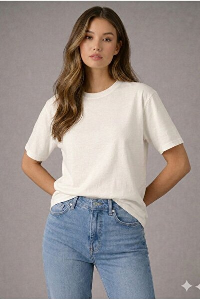 Maison La Femme Ecru Γυναικείο Oversize Βαμβακερό T-shirt - Unprinted