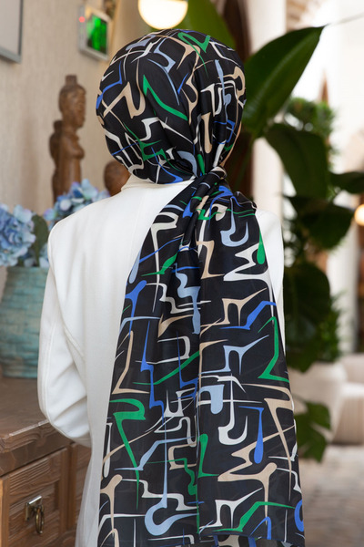 Vissona 100% MĂTASE CU MODEL DE DRESURI VERDE SMARAGD - șal colorat SAKS