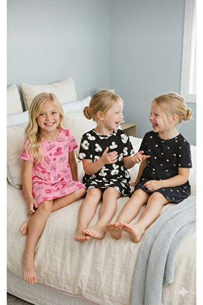 DFN Kids Καλοκαιρινό φόρεμα για κορίτσια 3,4,5,6,7,8 ετών 3 σετ