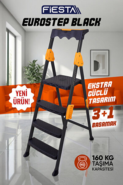Fiesta Eurostep Black Serisi 3+1 EXTRA GÜÇLÜ ÖZEL TASARIM Geniş Basamaklı Mer...