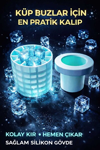 PAWNEST Kapaklı Silikon Buz Küpü Kalıbı – Küçük Kare Buz Yapma Kalıbı