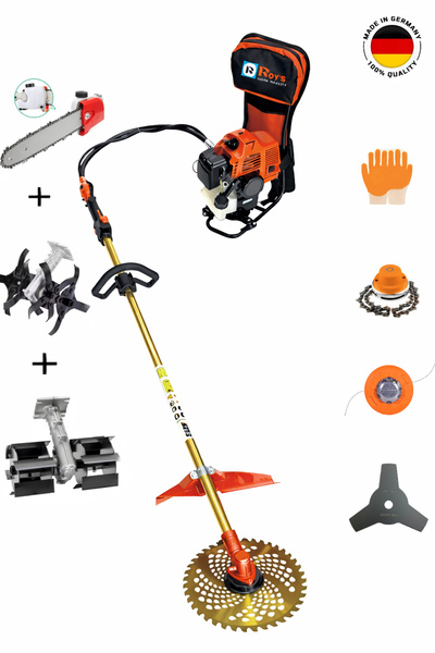 roys Roy's Alman Sırt Benzinli Tırpan Çift Çapa Dal Budama Aparatlı