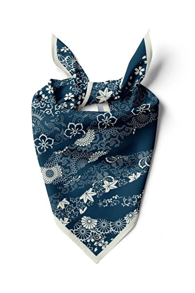 Vissona %100 İpek Geometrik Desenli Kadın Bandana