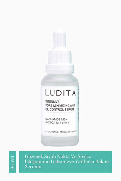 LUDITA Niacinamide Serum %10 + Zinc PCA %1 – Gözenek Sıkılaştırıcı, Siyah Nok...