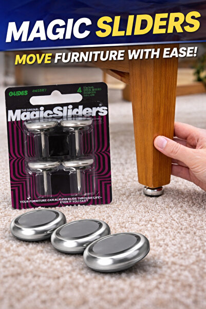Magic Sliders 4-Piece Steel Based Cushion Nail-On Glides 1-1/16 Inch