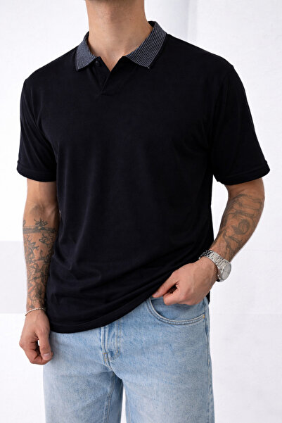 İLKCET MODA Sa detaljem na okovratniku Muškarac Elastično T-shirt