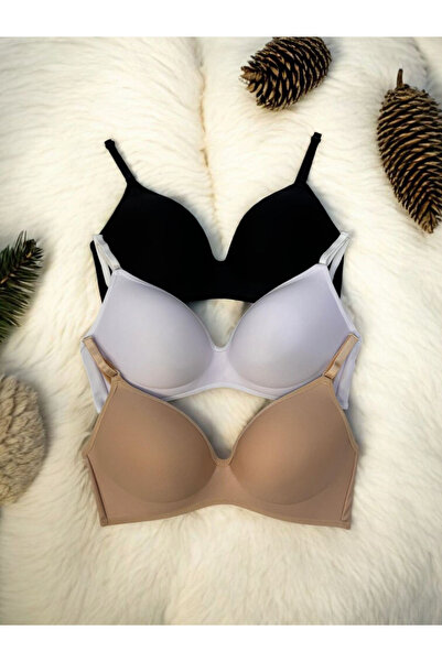 Kerem Giyim Kadın Lotus (DOLGUSUZ) Balensiz Toparlayıcı 3'Lü Sütyen Takımı