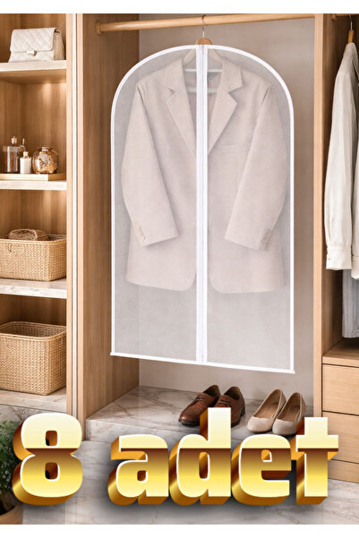 greenline 8’li Şeffaf Toz ve Nem Geçirmez Elbise Kılıfı Seti – Fermuarlı Koru...