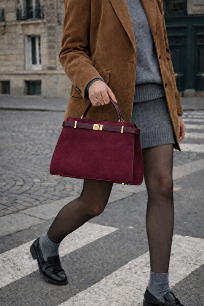 mèche atelier since 2024 حقيبة يد وكتف نسائية من الجلد السويدي ماركة ميرلين ب...