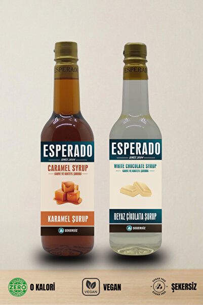 ESPERADO ŞEKERSİZ SUGAR FREE KARAMEL - BEYAZ ÇİKOLATA AROMALI AKHVE ŞURUBU 2 ...
