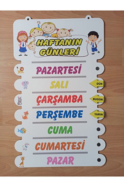 zümren AHŞAP HAFTANIN GÜNLERİ PANOSU
