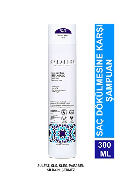 Halalles Saç Dökülmesine Karşı Şampuan – Sülfatsız & Vegan Formül 300 ml