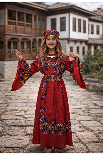 6zar YÖRESEL HAMAVİ ÇOCUK ELBİSE (ŞAL VE KUŞAK BİRLİKTE) mezuniyet özel gün