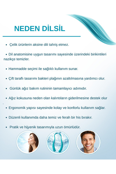 Dilsil Dil Temizleyici 5'li Paket Aile Seti Ağız Kokusunda Etkili Dil Sıyırıcı