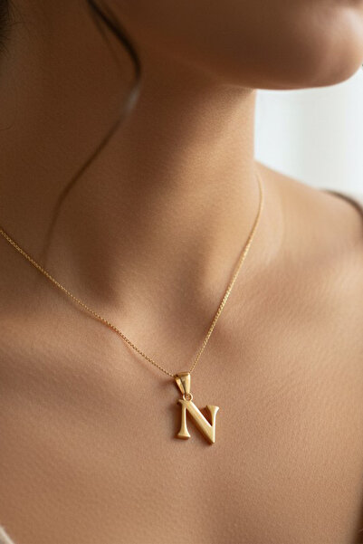 XUPING JEWELRY STİL İNCİSİ/XUPING JEWELRY N DÜZ HARF KOLYE