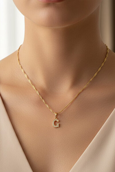 XUPING JEWELRY STİL İNCİSİ/XUPING JEWELRY G TAŞLI HARF KOLYE