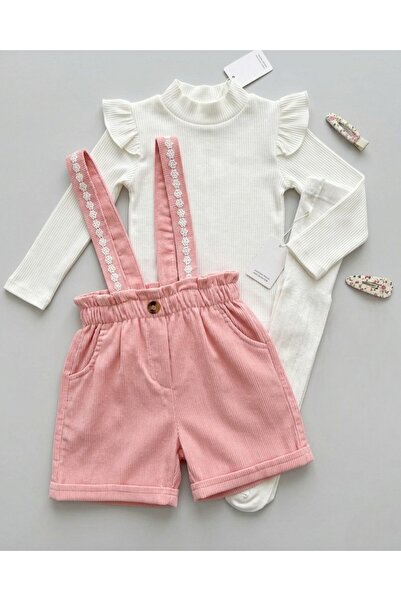 Ege Bebek Fată de 2-3-4-5-6 ani, pantaloni scurți din catifea, rochie din 2 p...