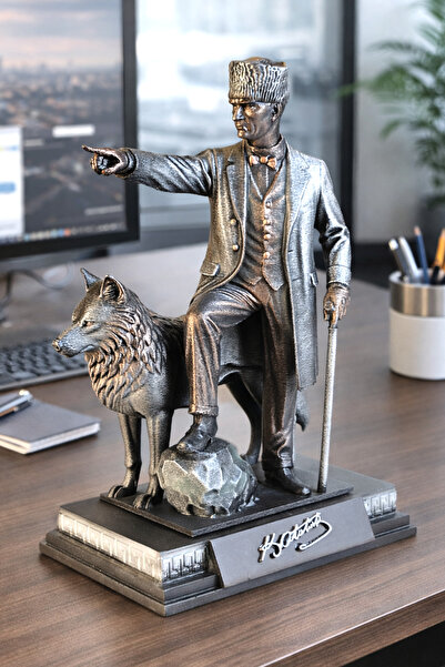 AF SANART Atatürk Hedef İleri Orjinal işçilik Dekoratif Biblo Heykel