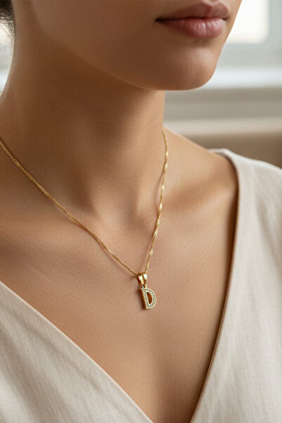 XUPING JEWELRY STİL İNCİSİ/XUPING JEWELRY D TAŞLI HARF KOLYE