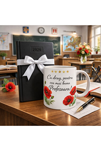 OEM Cadou Profesoara Set Agenda 2026 cu Fundita Alba si Cana Personalizata cu...