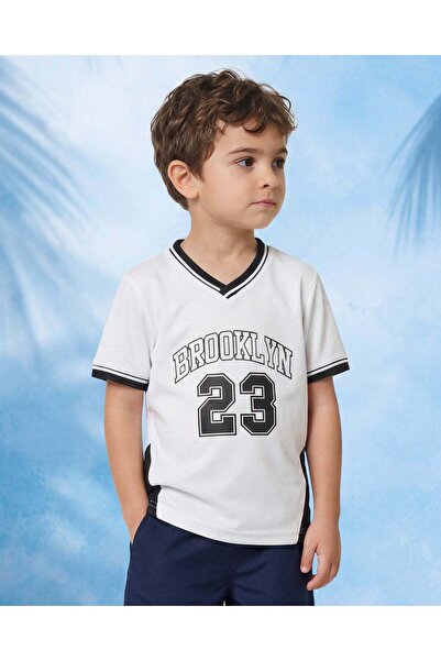 REDTAG Boys White Active T-Shirt