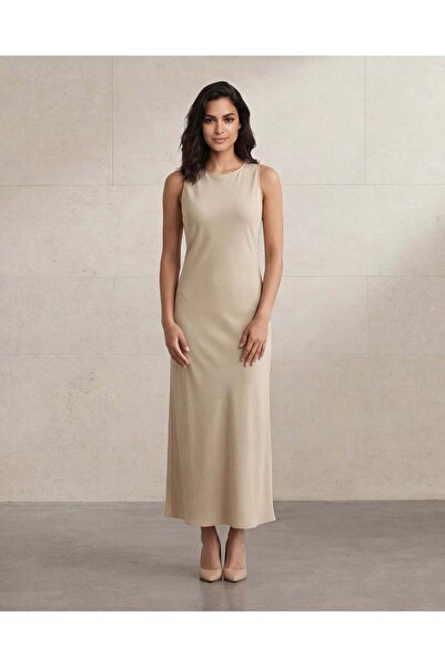 REDTAG Women Beige Sleeveless Dress