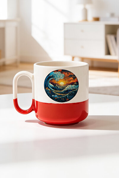 BB TRADE كوب دوغا ديزاين سيراميك مطبوع برو سعة 330 مل