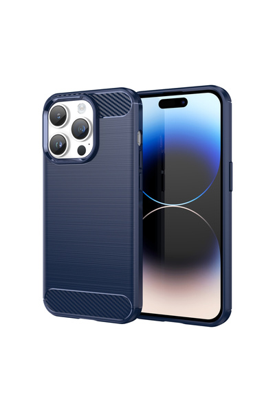 OEM Carbon TPU Case for iPhone 14 Pro - Blue, Slim Protective Cover