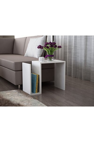 UnicUtil Masa de Cafea Laterala UnicUtil, 61 x 30 x 47 cm, Alb
