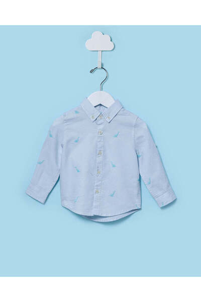 REDTAG قميص أبيض مطبوع بالكامل للأولاد الرضع من طراز أكسفورد