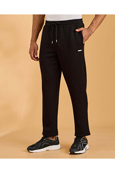 REDTAG Men Black Modal Lounge Pants