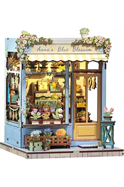 CUTEBEE 3D Puzzle, DIY Mini House, Anna's Blue Flower, Cutebee, 255 pieces