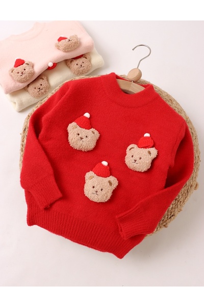 MiniKids The Three Little Bears Sweater, red