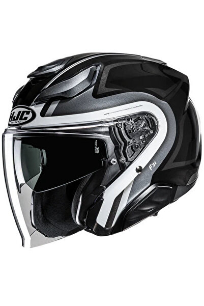 HJC F31 Bask MC5 Yarım Motosiklet Kaskı Siyah Beyaz