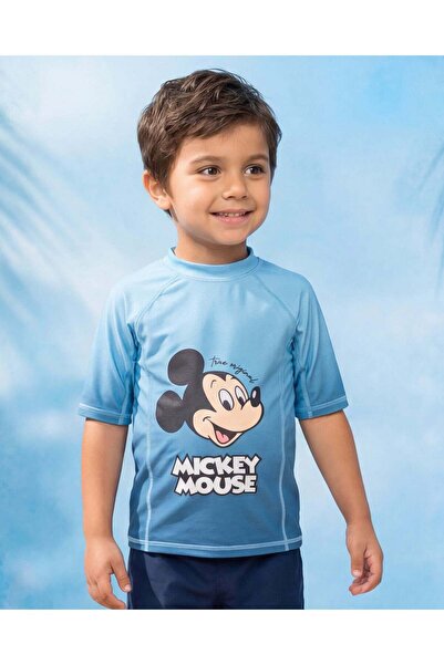 REDTAG Boys Blue Mickey Rashguard T-Shirt