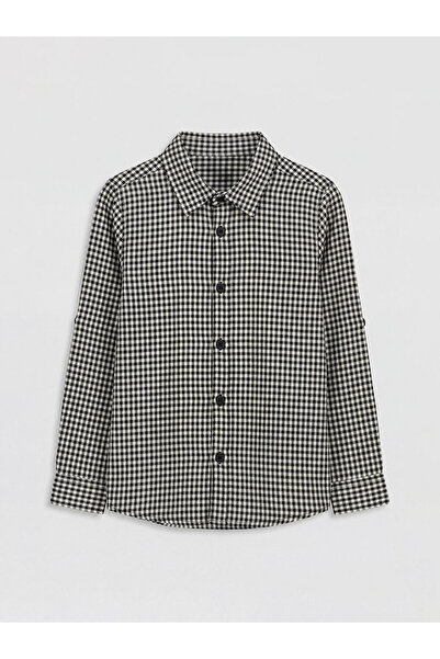 LC Waikiki Мъжка риза в тъмно синьо карирано