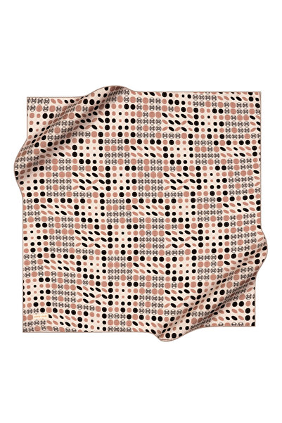 Pierre Cardin Brown 90X90 Silk Crepe Satin Scarf