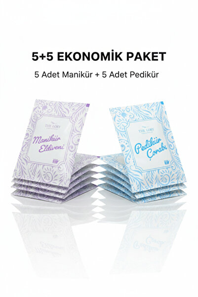 The Lory Manikür Eldiveni Pedikür Çorabı 10'lu Set