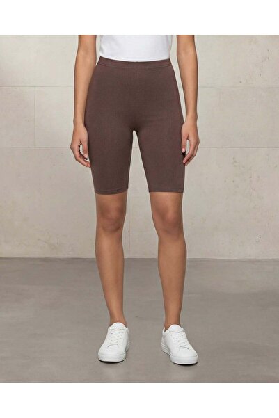 REDTAG Women Brown Plain Biker Shorts