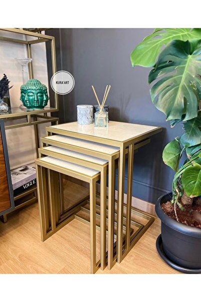 KuraArt 4’lü Seramik Hera Sehpa