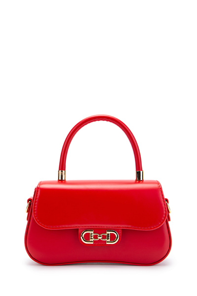 minebag Clamshell Baguette Adel Crossbody Women's Bag Red