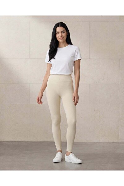 REDTAG Women Beige Active Leggings