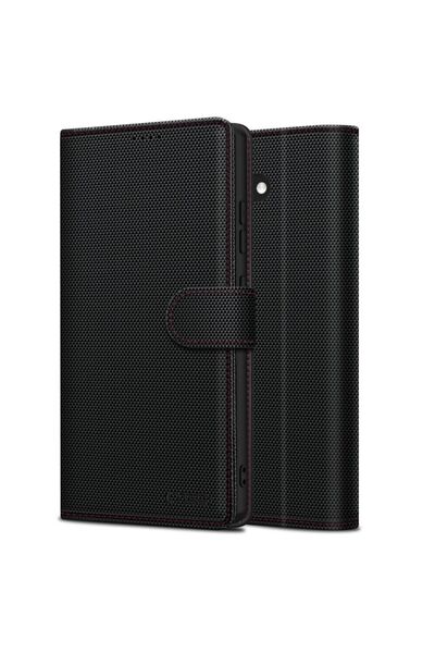 Tech-Protect Wallet RS Flip Case for iPhone 16e Stand Black/Red