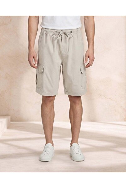 REDTAG Men Green Cargo Shorts Below Knees