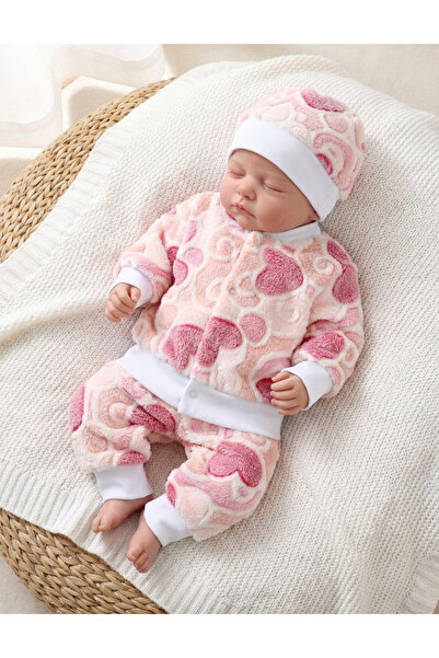 MiniKids Set 3 piese, Super Cocolino, inimi roz